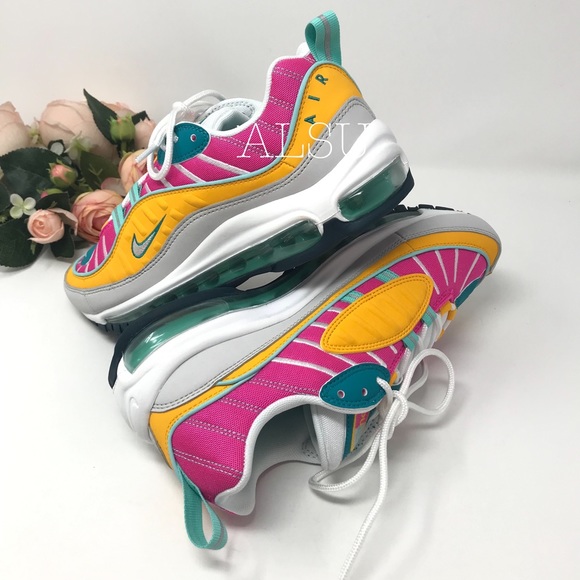 Nike Air Max 98 Spirit Teal Pink Yellow Green W - Picture 8 of 8